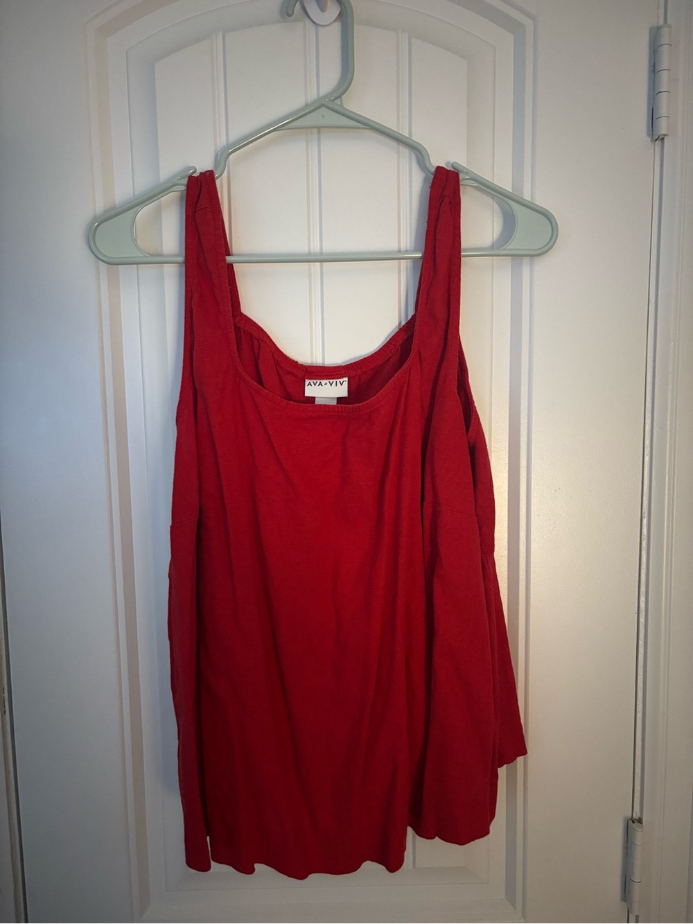 Ava & Viv Bright Red Scoop Neck Tank with Wide Straps